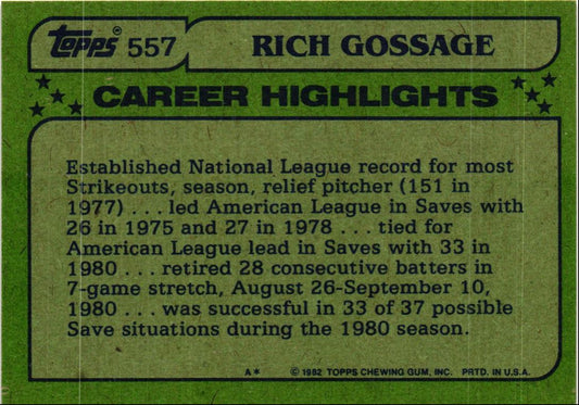 1982 O-Pee-Chee Rich Gossage