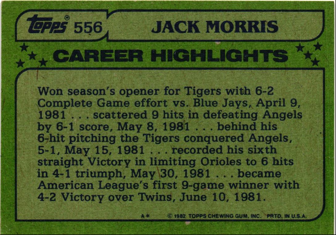 1982 O-Pee-Chee Jack Morris