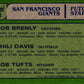 1982 Topps Giants Future Stars - Bob Brenly/Chili Davis/Bob Tufts