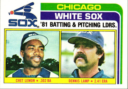 1982 Topps White Sox Team Leaders - Chet Lemon/Dennis Lamp