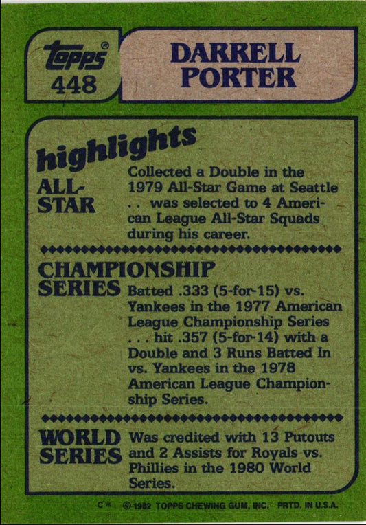 1982 Topps Darrell Porter