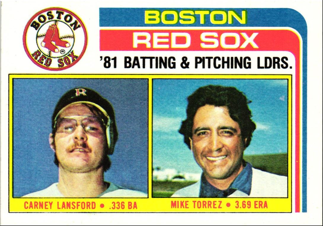 1982 Topps Red Sox Team Leaders - Carney Lansford/Mike Torrez