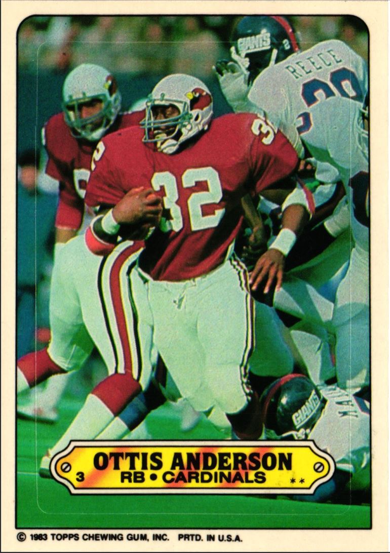 1983 Topps Stickers Ottis Anderson