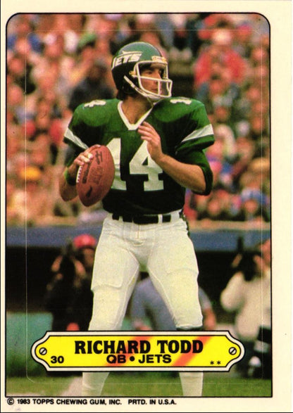 1983 Topps Stickers Richard Todd