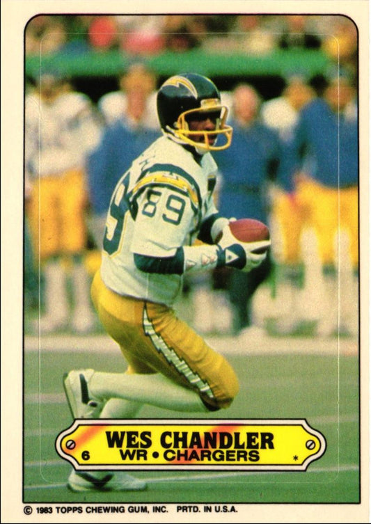 1983 Topps Stickers Wes Chandler