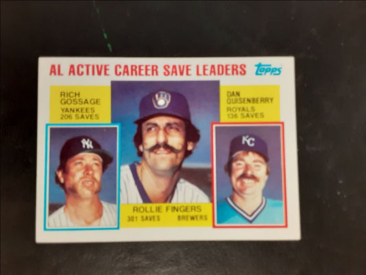 1984 Topps Rich Gossage / Rollie Fingers / Dan Quisenberry