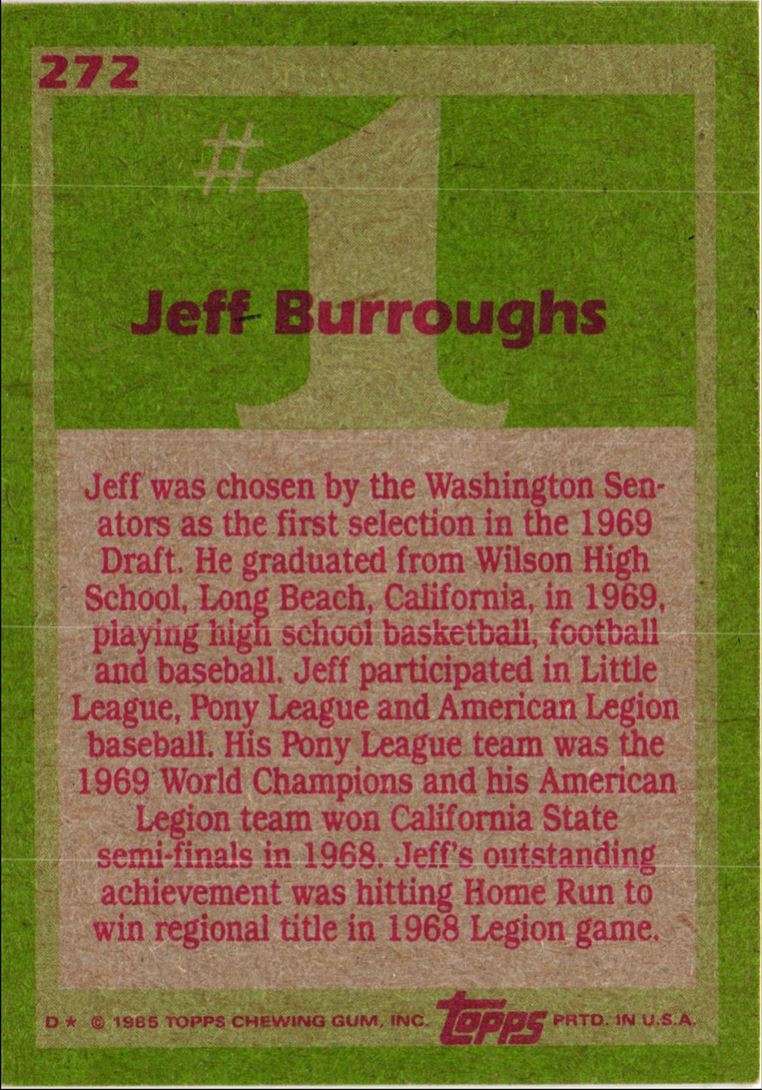 1985 Topps Jeff Burroughs