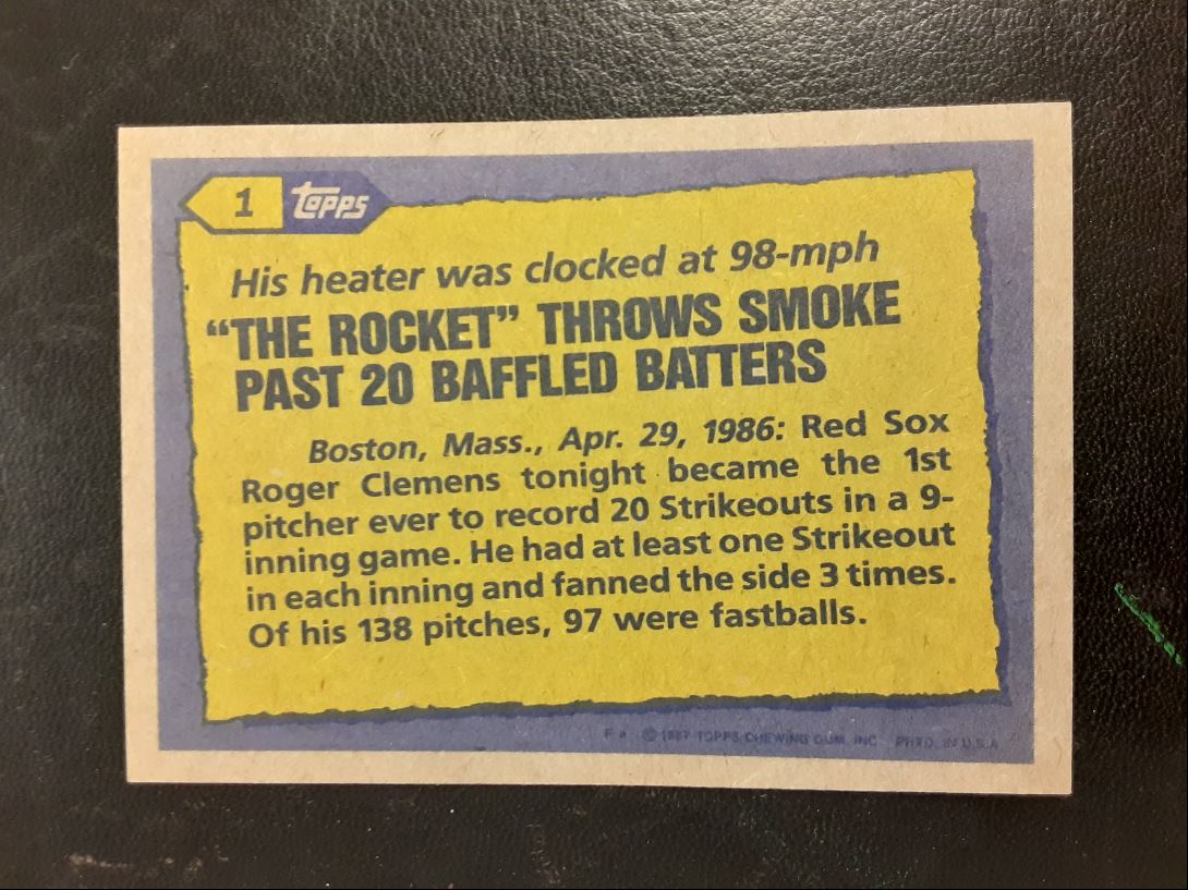 1987 Topps Roger Clemens