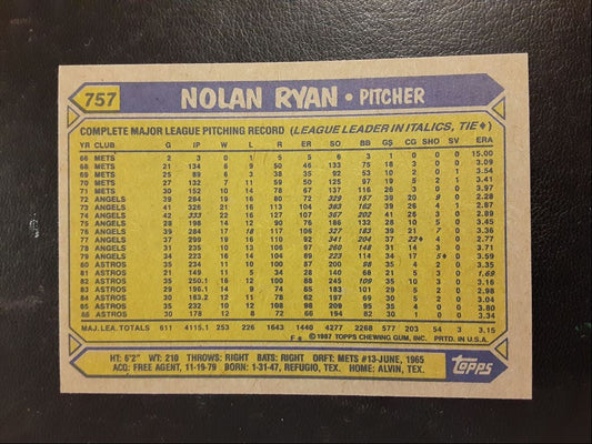 1987 Topps Nolan Ryan