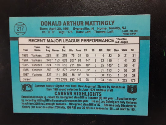 1988 Donruss Don Mattingly