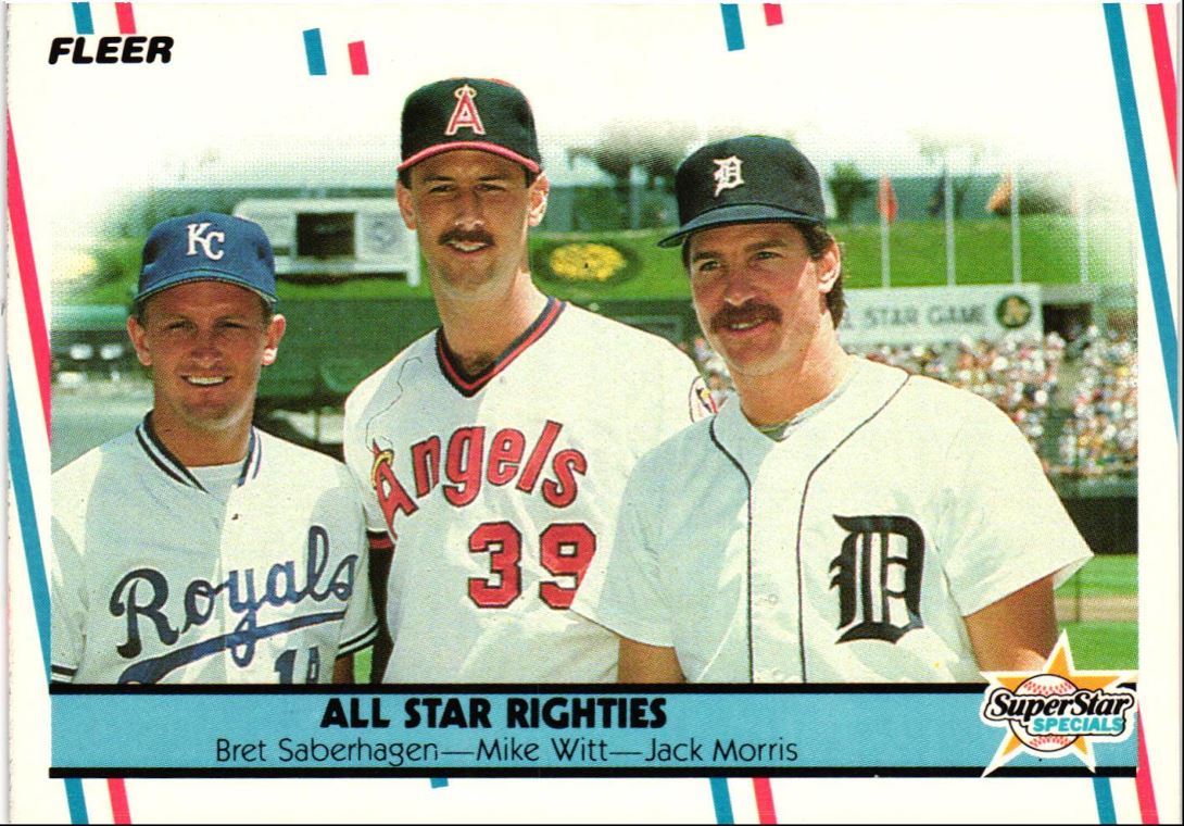 1988 Fleer Bret Saberhagen/Mike Witt/Jack Morris