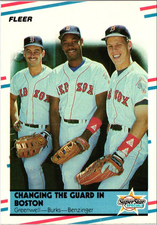 1988 Fleer Changing The Guard In Boston (Mike Greenwell/Ellis Burks/Todd Benzinger)