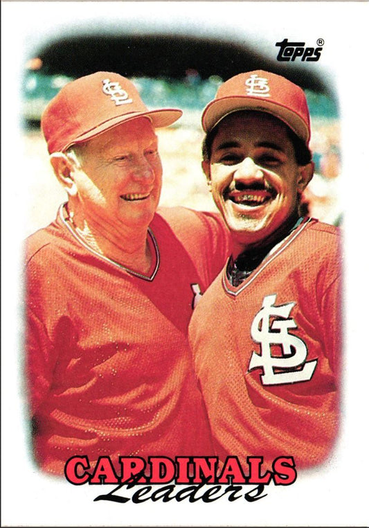 1988 Topps Cardinals Leaders - Red Schoendienst/Tony Pena