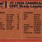 1988 Topps Cardinals Leaders - Red Schoendienst/Tony Pena