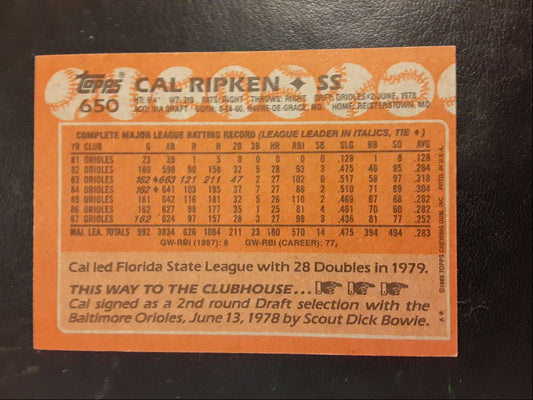 1988 Topps Cal Ripken