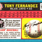 1988 Topps UK Minis Tony Fernandez