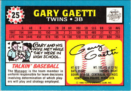 1988 Topps UK Minis Gary Gaetti