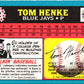 1988 Topps UK Minis Tom Henke