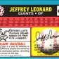 1988 Topps UK Minis Jeffrey Leonard
