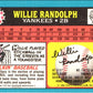 1988 Topps UK Minis Willie Randolph