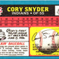 1988 Topps UK Minis Cory Snyder