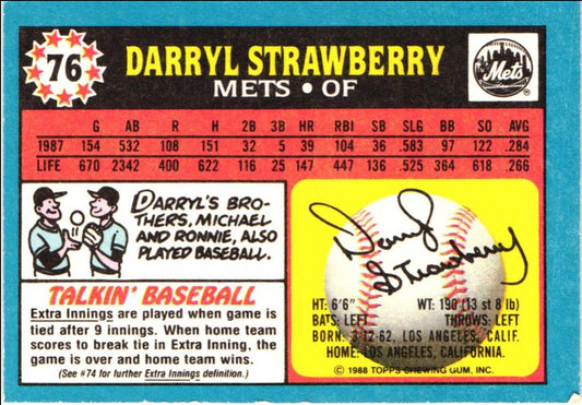 1988 Topps UK Minis Darryl Strawberry