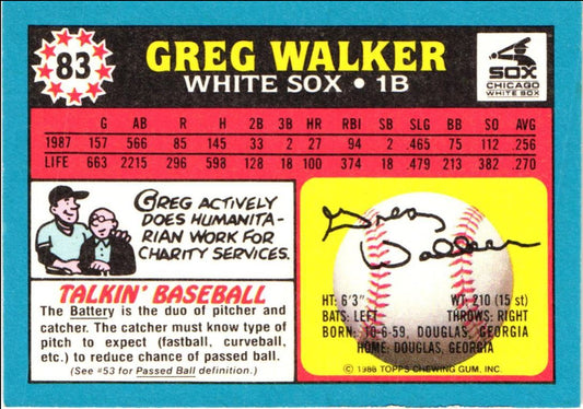 1988 Topps UK Minis Greg Walker