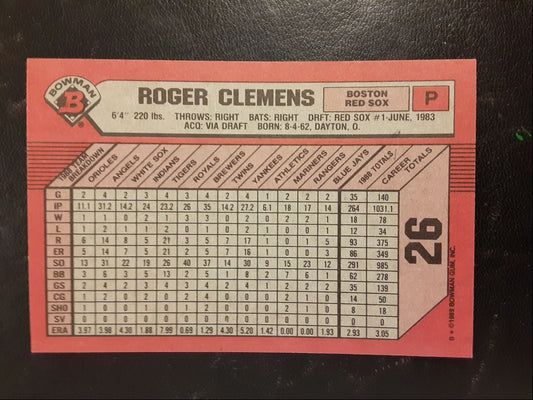 1989 Bowman Roger Clemens