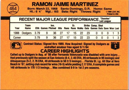 1989 Donruss Ramon Martinez