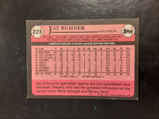 1989 Topps Jay Buhner