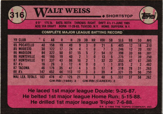 1989 Topps Walt Weiss