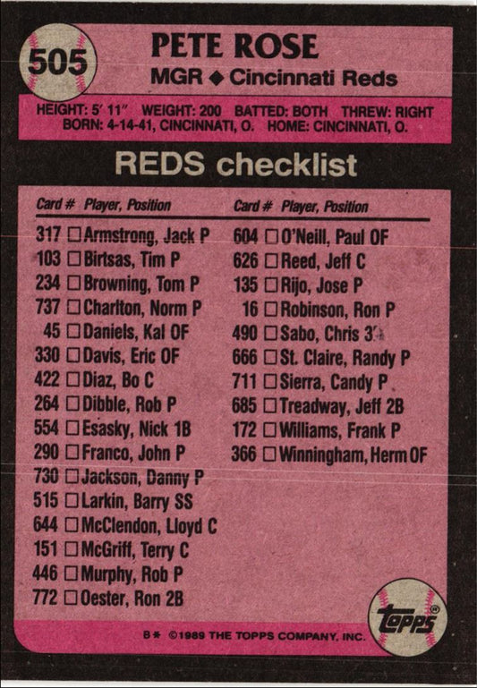 1989 Topps Pete Rose