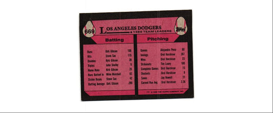 1989 Topps Los Angeles Dodgers/Orel Hershiser