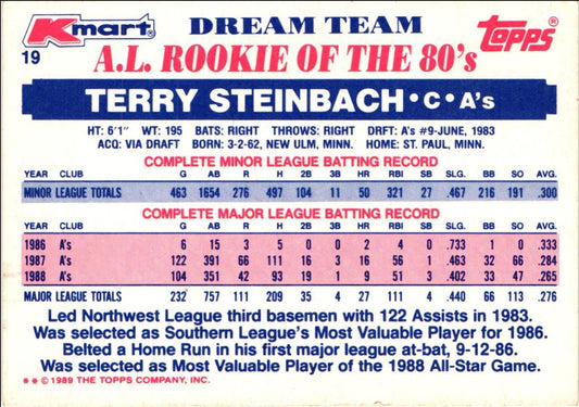 1989 Topps Kmart Dream Team Terry Steinbach