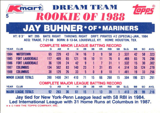 1989 Topps Kmart Dream Team Jay Buhner