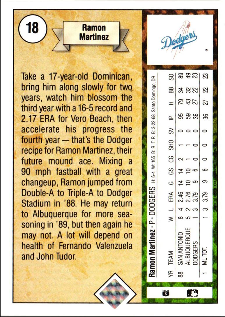 1989 Upper Deck Ramon Martinez