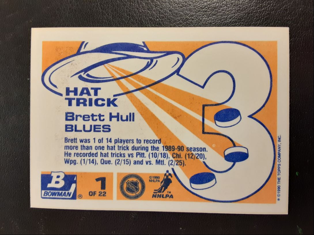 1990 Bowman Hat Tricks Brett Hull