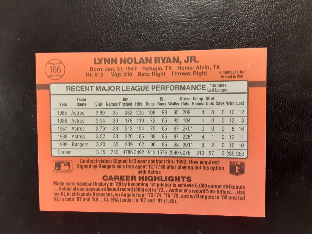 1990 Donruss Nolan Ryan