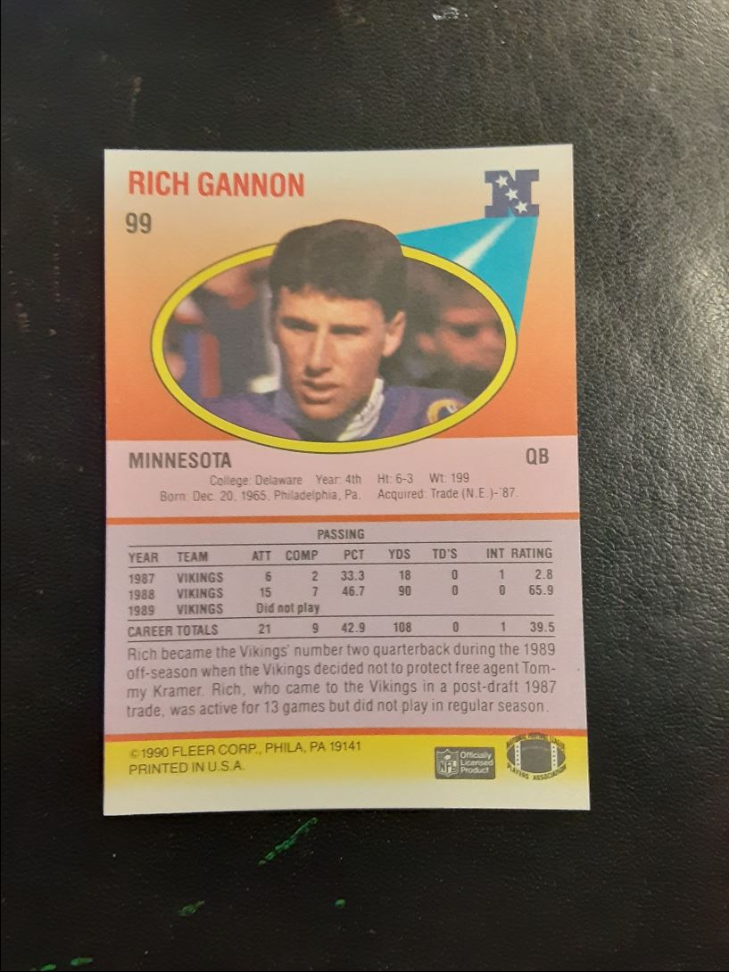 1990 Fleer Rich Gannon