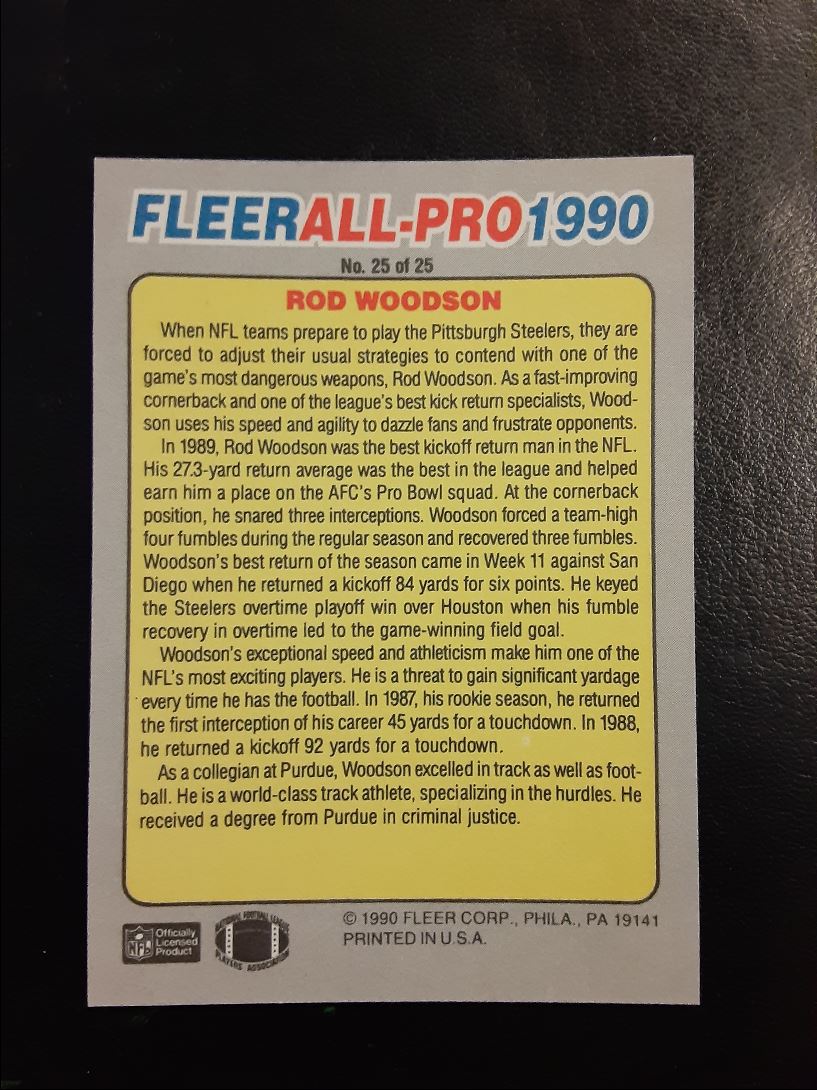 1990 Fleer All-Pro Rod Woodson