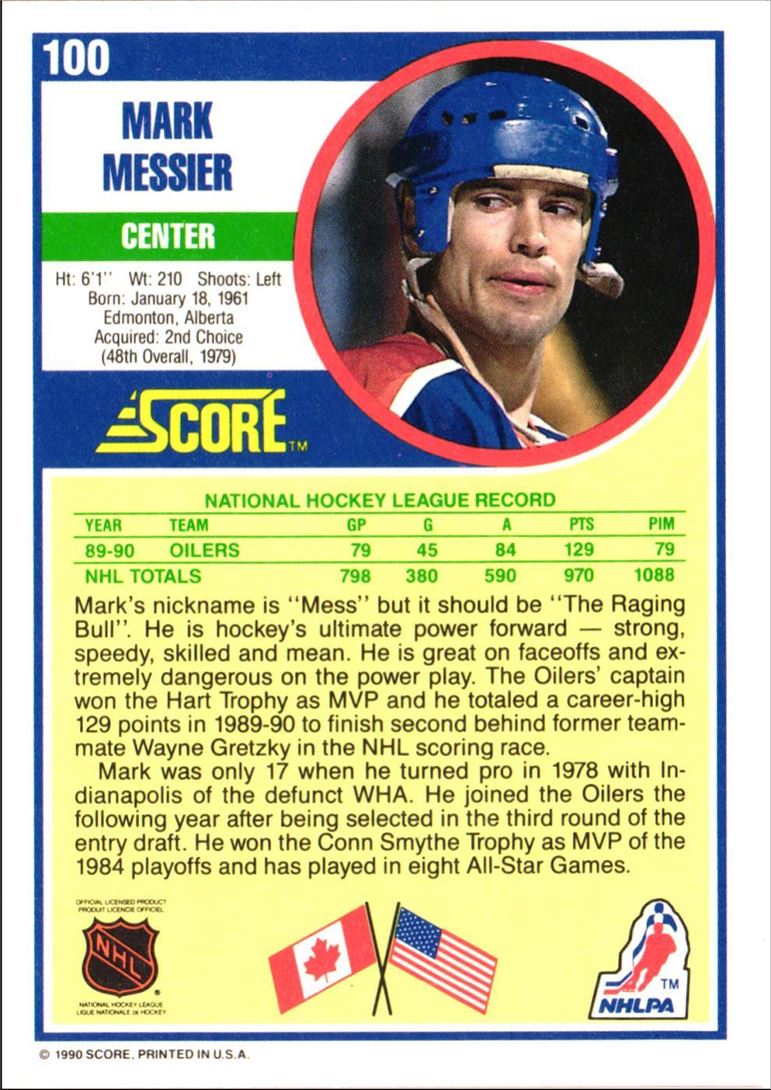 1990 Score Mark Messier