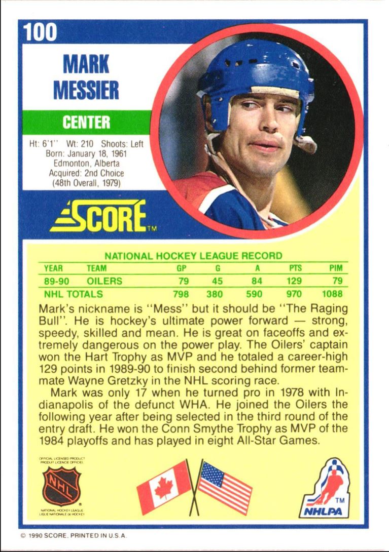 1990 Score Mark Messier