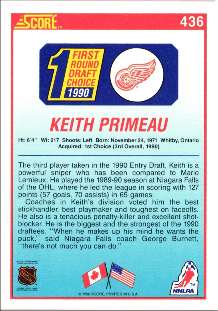 1990 Score Keith Primeau
