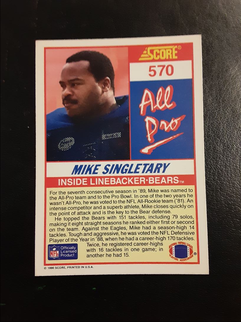 1990 Score Mike Singletary