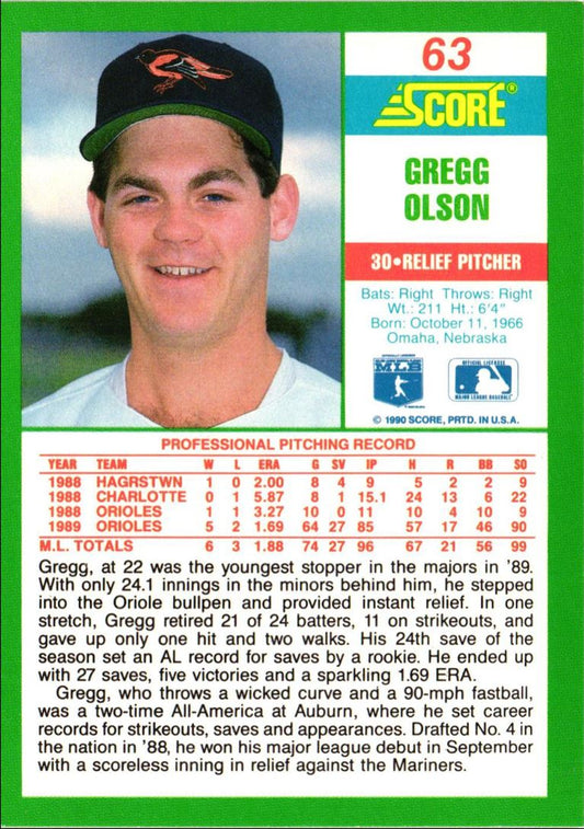 1990 Score Gregg Olson