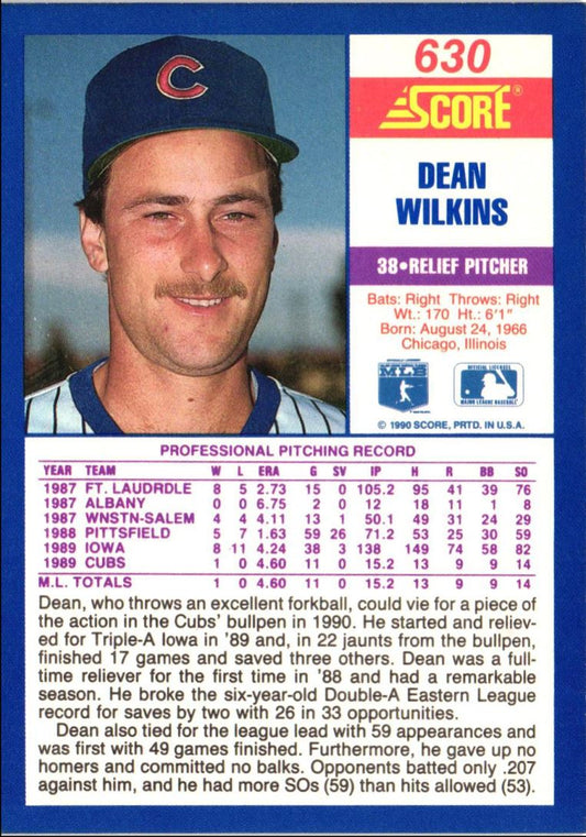 1990 Score Dean Wilkins