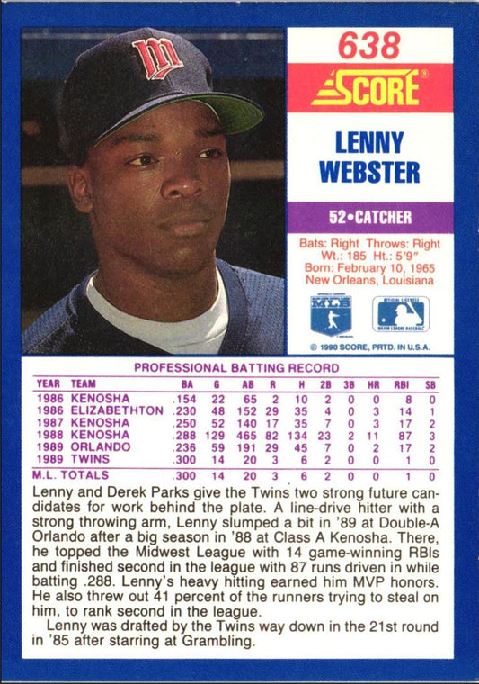 1990 Score Lenny Webster