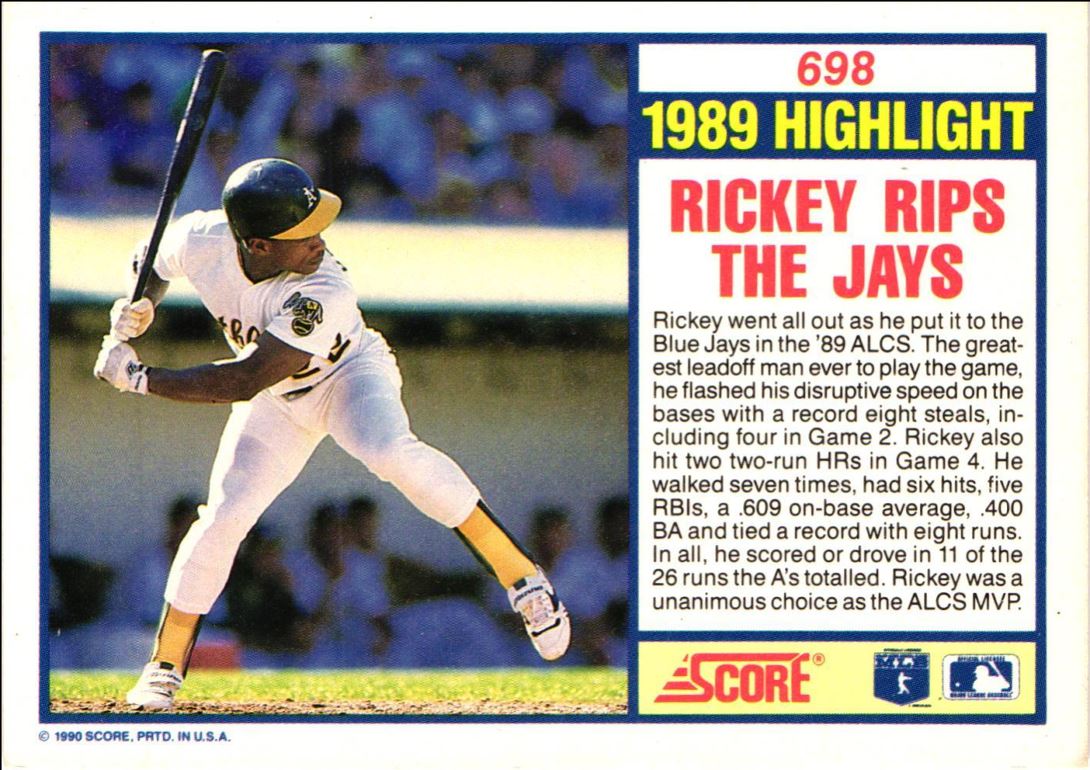 1990 Score Rickey Henderson