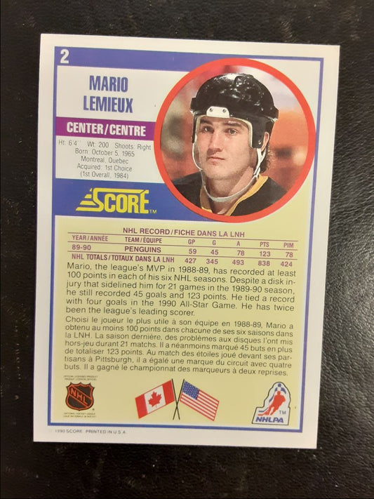 1990 Score Canadian Mario Lemieux