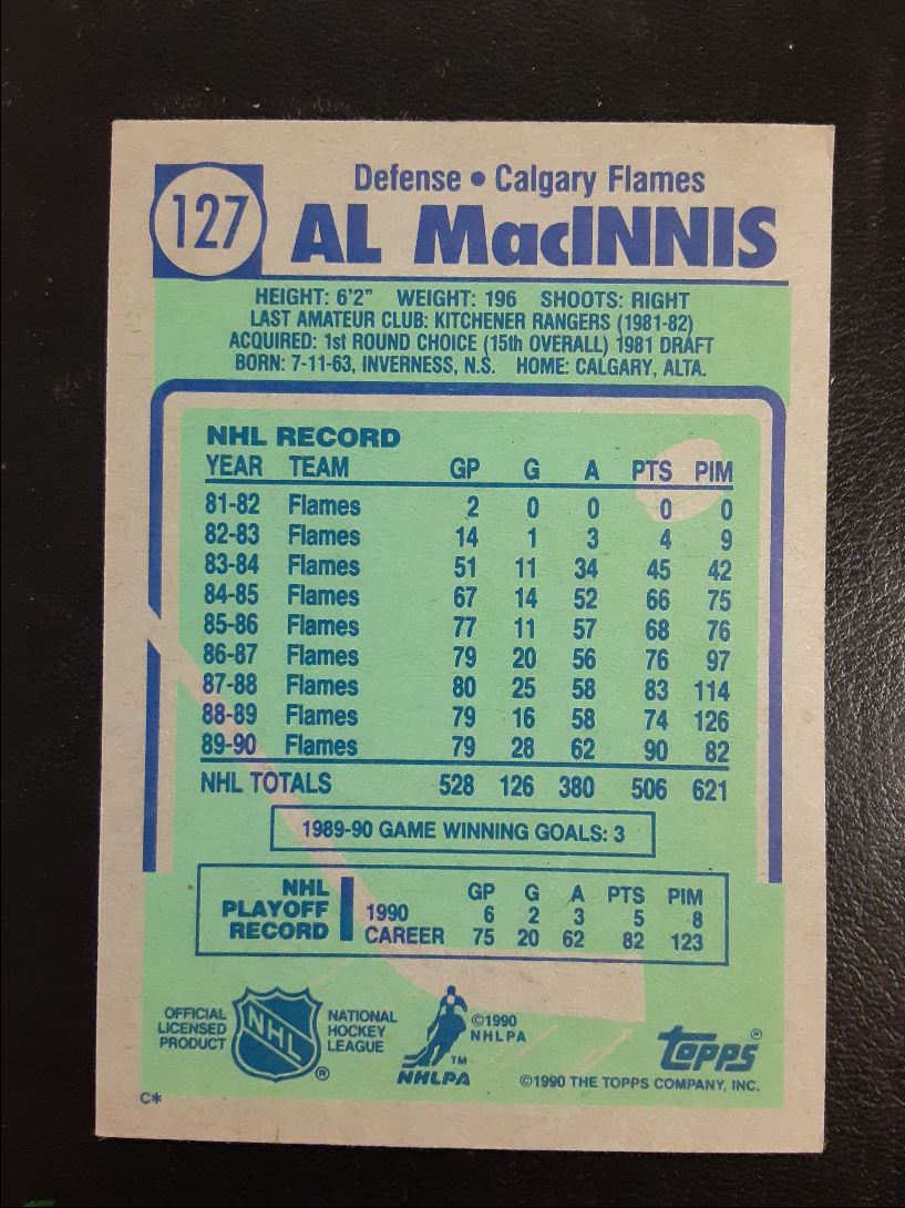 1990 Topps Al MacInnis